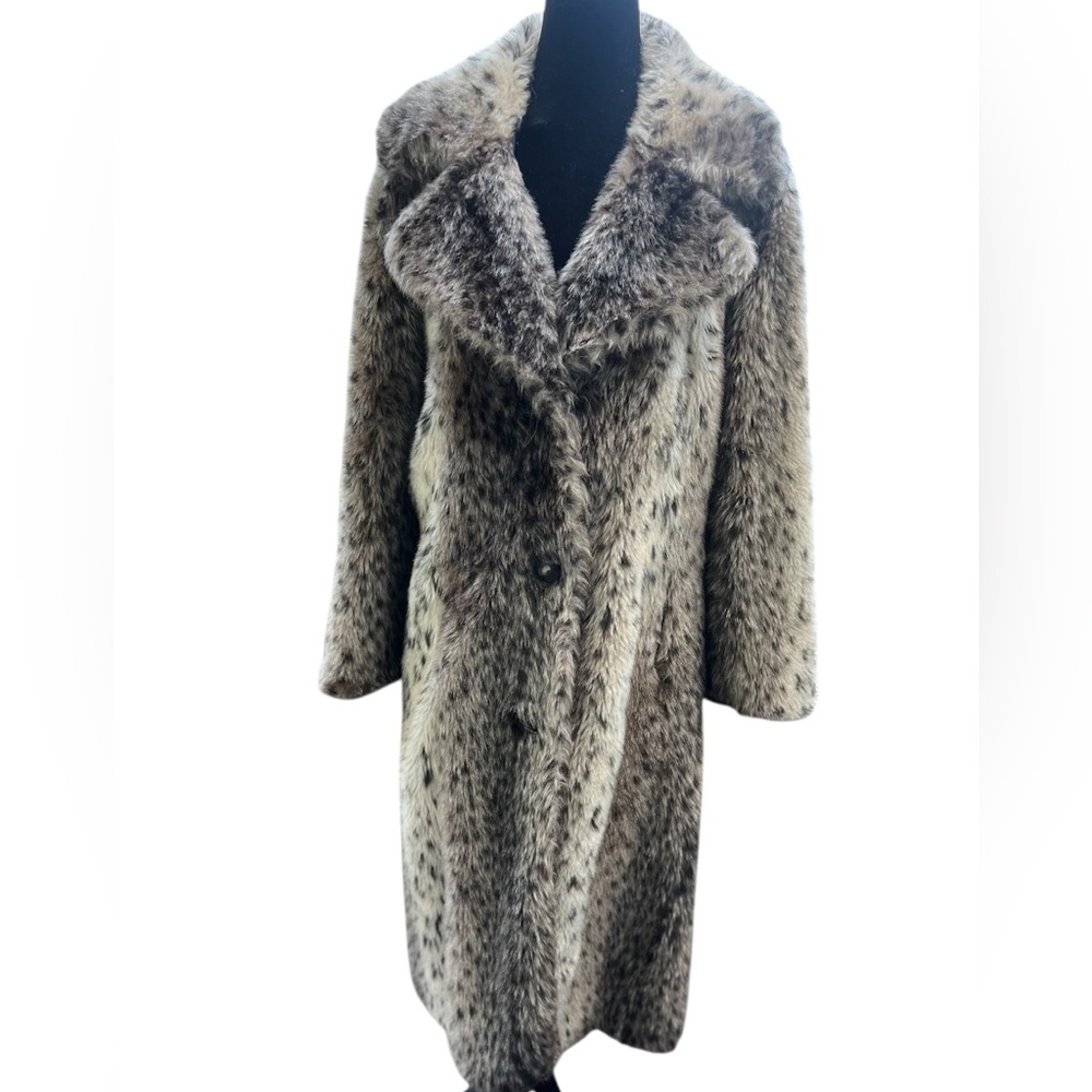 Vintage Calcutta By Hillmoor Faux Leopard Fur Coat L